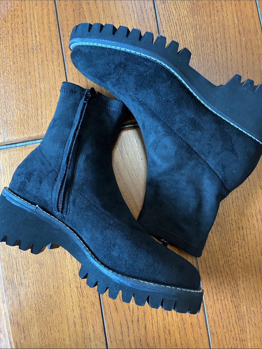 Coconuts by Matisse Black Suede Lug-Sole Ankle Boots